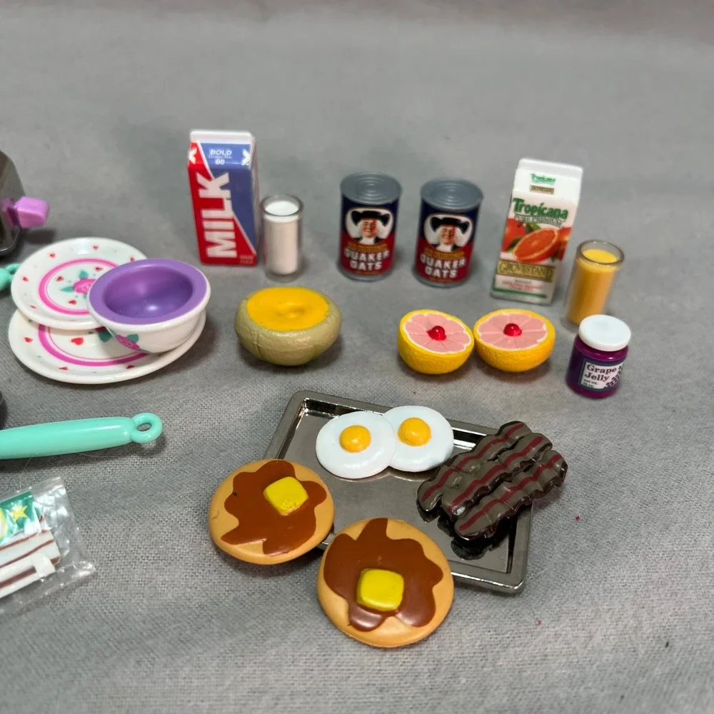 Tyco Kitchen Littles Deluxe Breakfast Accessory Lot 90's Vintage Barbie